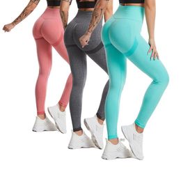 gym leggings wholesalers UK - wholesale seamless woman yoga legging high waisted biker cycling running stretch compression tight pants yoga scrunch butt leggings gym fitness clothes