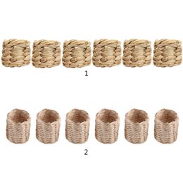 at home napkin rings Canada - Rustic Napkin Rings Handmade Grass Woven Napkin Ring Wedding Home Decor