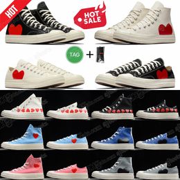 Sapatos All Stars Shoe CDG Tela Play Love Eyes Hearts 1970 1970s Big Eyes Bege Black Classic Casual Skateboard Sneakers 35-44 Designer