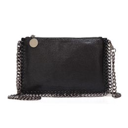 Evening Bags Brand Color Clutch Handbag PU Leather Small Crossbody Envelope Sling Bag With Chains Edge High Quality Messenger BagEvening
