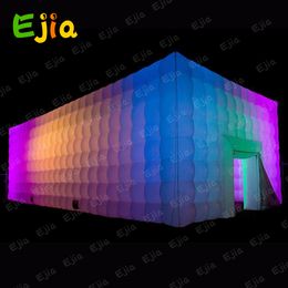 For Outdoor Activities Inflatable Giant Party Tent Oxford Nylon Fabric Big Cube Tent inflatables Night Club With Colorful Lights