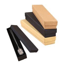 Gift Wrap 12Pcs Kraft Paper Jewellery Box Rectangle Display Container Organiser For Necklace Bracelet Boxes Packaging 21x4.5x3cmGift WrapGift