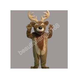 Halloween Elk Deer Mascot Costume Top quality Cartoon Plush Anime theme character Christmas Carnival Adults Birthday Party Fancy Outfit