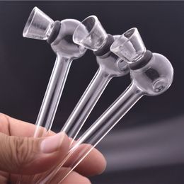 Travel double use mini 12cm glass tobacco pipe for smoking dry herb Detachable hand oil burner pipes