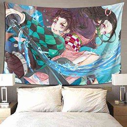 Home Japanese Carpet For Living Room Bedroom Dorm Decor Anime Wall Hanging Carpets ation Mural Kawaii Tapiz J220804