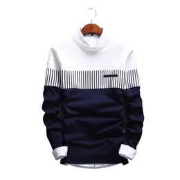 Sweater Men Brand Fashion Pullover Sweater Male Round Neck Patchwork Slim Fit Knitting Mens Sweaters Pullover Men 220822