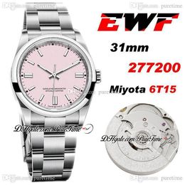 EWF 31 277200 Miyota 6T51 Automatic Ladies Womens Watch Polished Bezel Pink Stick Dial 904L OysterSteel Bracelet Same Serial Card Super Edition Puretime F6