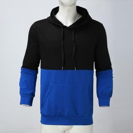 Men's Hoodies & Sweatshirts Fall Winter Men Patchwork Hoodie 2022 Male Pullover Top Colour Block ClothingMen's