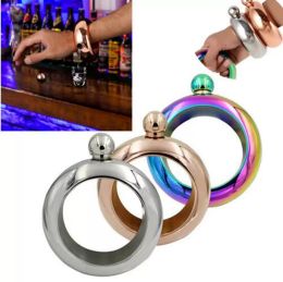 Armreifenarmband Hüftflasche 3,5 Unzen 304 Edelstahl Regenbogen Flüssiger Alkohol Wodka Whisky Getränke Alkohol Trichter 10pcs