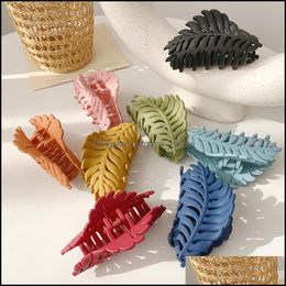 Large Leaf Hair Claws Back Head Bathing Plate Clips 9Cmx5Cm Headwe Mxhome Dhg0A