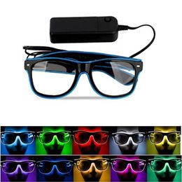 Party Decoration Light UP EL Wire Neon Rave Led Glasses Flashing Sunglasses Halloween Glowing
