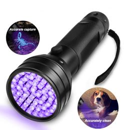 51 UV-Ultraviolett-LED-Taschenlampe, Violett, Schwarzlicht, Schwarzlicht-Taschenlampe, 395 nm, Aluminiumgehäuse, UV-Taschenlampen, Mini-Lichter, Taschenlampen