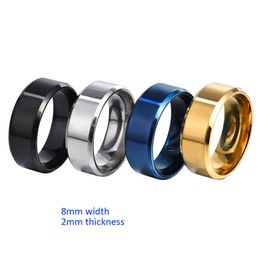 8mm Matt Stainless Steel Ring Simple Design Plain Rings For Trendy Men Woman Jewelry Gift