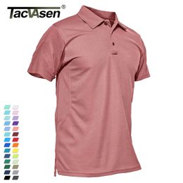 Tacvasen Summer Clorful Fashion Polo футболка для футболки с коротким рукавами для футболки с коротким рукавом Quick Dry Army Work Green Tops Tops Clothing 220822