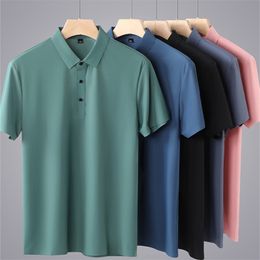 Summer Men Polo Shirts Classic Short Sleeve Tee Breathable Cooling Quick Dry Nylon Polos Men Golf T-shirt Plus Size 8XL 220822