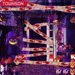 Party Decoration Haunted House Halloween Blood Stained Gauze Black 220826