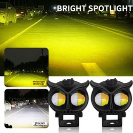 Motorcykelbelysning LED -strålkastare Fisheye Lens Dual Color Moto Externt ljus 6000K 3000K Driving Fog Lights Auxiliary Spotlight Lamp