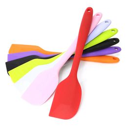 Wholesale 27x5cm Kitchen Silicone Cream Butter Cake tools Spatula Bakery Bar Mixing Batter Scraper Baking Tool