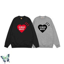 Men's Hoodies Sweatshirts Human Made Big Heart 380g Heavyweight Fleece Cotton Sweatshirts Men Women Warm Winter T220825