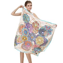 100% Silk Scarf Shawl Women's Square Oversized Cape Wraps High Quality 110cm