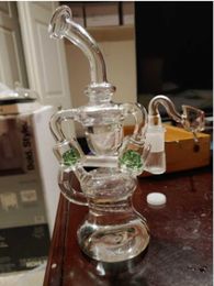 Thick glass Water Bongs Recycler Oil Rigs Hookahs Shisha Smoing Pipe Dab Rigs Chicha Accessory With 14mm banger