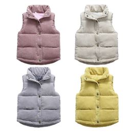 Waistcoat Autumn Girls Warm Vest Winter Boys Thicken Kids Outerwear Baby Children Teens Cotton Jackets For 310 Years a220826