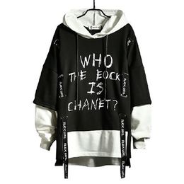 Men's Hoodies Sweatshirts Fashion Hoodie Men Casual Letter Printing Crewneck Lounge Wear Streetwear Spring Summer Thin Hoodie Hip Hop Men Anime Clothing 220826