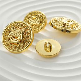 Metal Round Sewing Notion Tools Button for Coat Sweater Jacket Gold Diy Sewing Buttons High Quality