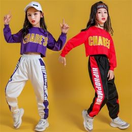 Clothing Sets Kid Cool Hip Hop Hoodie Sweatshirt Shirt Top Crop Causal Jogger Pants for Girl Jazz Ballroom Dance Costume Clothes Wear a220826