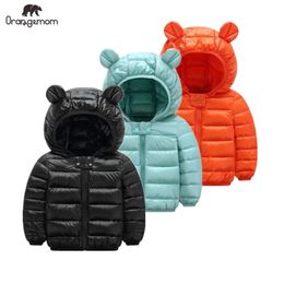 Jackets Cute Baby Girls Jacket Kids Boys Light Down Coats With Ear Hoodie Spring Girl Clothes Infant Childrens Clothing For Coat 220826