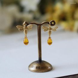 Stud Drop Earrings Women Small Bee Earring Dangle Ladies Pendant Insect Wedding Girls Gold Color Korean Trendy Metal OorbellenStud