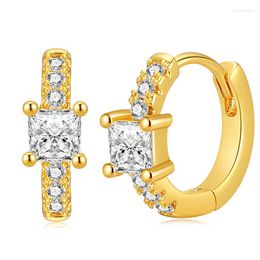 Hoop Earrings & Huggie Trendy Gold Color CZ Cubic Zircon Stones Girl Tiny Small Piercing Clip Ear For Women JewelryHoop