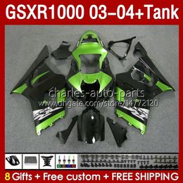 Injection Mould Fairings For SUZUKI GSXR-1000 K 3 GSXR 1000 CC K3 GSXR1000 2003 2004 Body 147No.92 GSX-R1000 1000CC 03 04 GSX R1000 2003-2004 OEM Fairing & Tank green stock