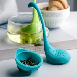 Tea Strainers Infuser Silicone Cute Cartoon Tea Strainer FDA LFGB Standard Loose Leaf Filter Teaware Tools Loch Ness Monster