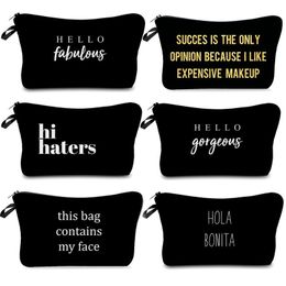 MPB010 Black with 3D Print Women Cosmetic bag Organiser Travel bag Hanging Toiletry Wash Bag men Makeup Bags