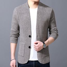 Men's Jackets Sweater Cardigan Men's Wool Single Breasted Simple Solid Colour Style Loose Knit Jacket Coat Asian Size M4XL LL220826