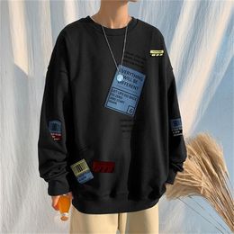 Men's Hoodies Sweatshirts Autumn Spring Hoodies Sweatshirt For Men's Black Loose Hip Hop Punk Pullover Streetwear Casual Fashion Clothes OVERSize 5XL 220826