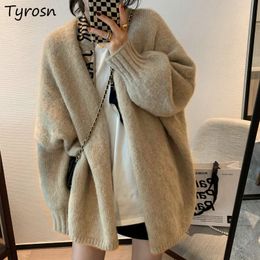 Women's Fur Faux Fur Women Cardigan High Street Stylish Elegant Gentle Knitwear Baggy Lazy Retro Ins Temperament Sweaters Feminine Aesthetic OL Loose 220826