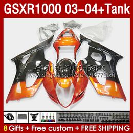 OEM Fairings & Tank For SUZUKI GSXR-1000 K 3 GSX R1000 GSXR 1000 CC 03-04 Body 147No.20 1000CC GSXR1000 K3 03 04 GSX-R1000 2003 2004 Injection Mould Fairing kit orange black