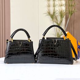 Fashion Capucines Handbags Purse Women Crossbody Solid Colour Shoulder Bags Real Leather Gold Hardware Alligator Pattern Brand Letters 5a Quality