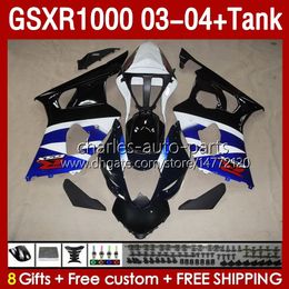 Injection Mould Fairings For SUZUKI GSXR1000 GSXR-1000 K 3 GSX R1000 GSXR 1000 CC K3 03 04 Body 147No.64 GSX-R1000 2003 2004 1000CC 2003-2004 OEM Fairing & Tank blue factory