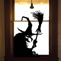 Other Festive Party Supplies Horror Halloween Window Decoration Door Wall Sticker Scary Witch Home Decor 220826
