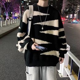 Men's Sweaters Sweater Pullovers Men College Couples Patchwork Design Fashion Casual Spring Soft Loose Korean Style Ins Allmatch Vintage L220827