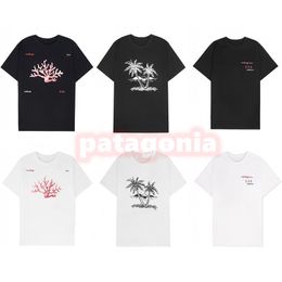 Mens Fashion Coconut Tree Printing Tee High Qualiuty Womens Cotton T Shirts Couples Short Sleeve Clothes Size S-XL