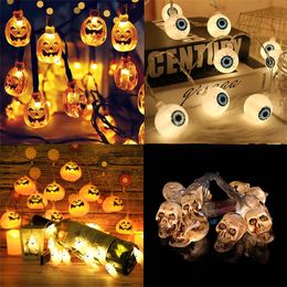 Other Festive Party Supplies 1.5m 10Led Halloween Pumpkin Ghost Skeletons Bat Spider Led Light String Festival Decoration For Home Ornament 220826