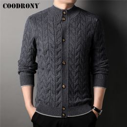 Men's Jackets COODRONY Brand Winter Thick Warm Button Turtleneck Sweater Cardigan Men Clothing Arrival Fashion Casual Knitted Jacket Z2009 220826