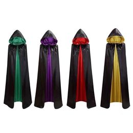 Theme Costume Halloween Death Cosplay Double Satin Cape Children's adult's Vampire Role Playing Cape Wear on both sides on Sale