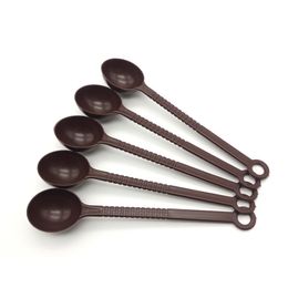 10g Plastic Measuring Spoon Coffee Stir Spoons Ice-cream Dessert Spoon Long Handle Juice Milk Tea Stirrers Scoop Kitchen Tools TH0166