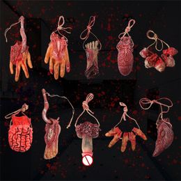 Party Decoration Halloween Ornament Horror Props Bloody Hand Fake Scary Penis Finger Eyes Foot Brain Cock Dick Heart Organ Decor 220826