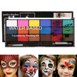 body painting kit NZ - Water Based Halloween Face Body Paint Kit 18 Color Make up Painting Art Children's Water-Soluble Quick-Drying Paste Watercolor Stage Makeup Palette